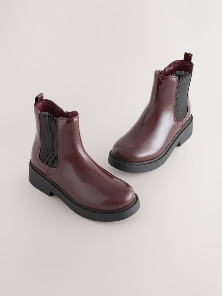 Burgundy Red Standard Fit (F) Chelsea Ankle Boots - Image 1 of 5 Burgundy Red Standard Fit (F) Chelsea Ankle Boots - Image 1 of 5