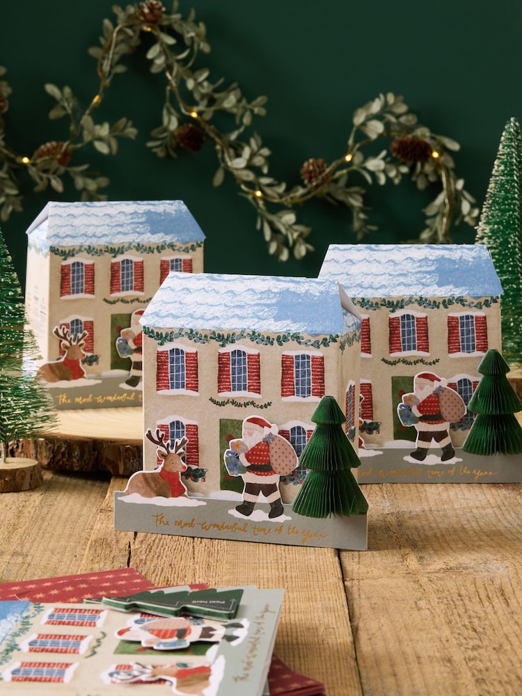 Red Classic Santa Luxury 6 Pack Christmas Cards - Image 1 of 4