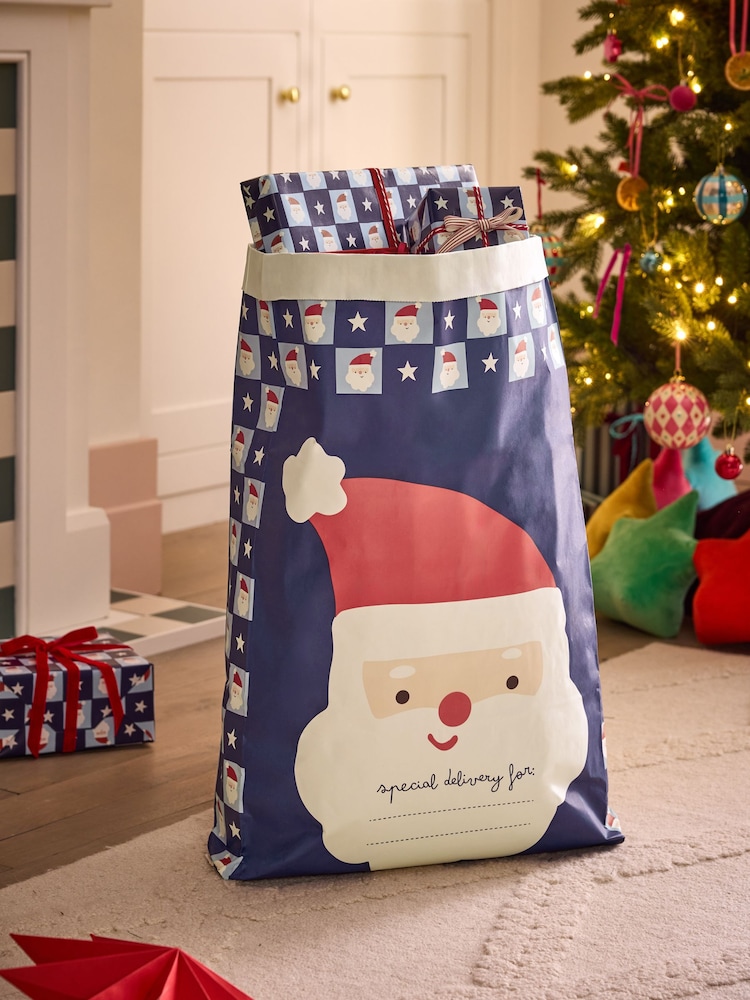 Navy Santa Icon Christmas Large Santa Sack - Image 1 of 3 Navy Santa Icon Christmas Large Santa Sack - Image 1 of 3