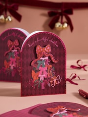 Pink Bow Ho Ho Luxury 6 Pack Christmas Cards - Image 1 of 3