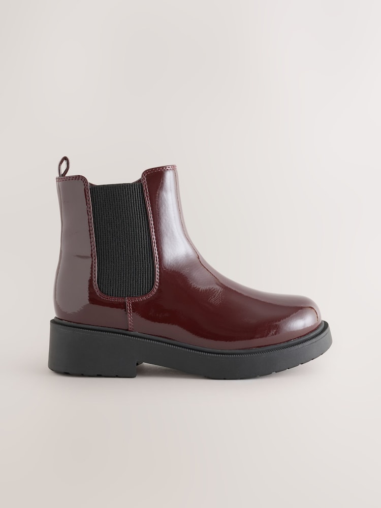 Burgundy Red Wide Fit (G) Chelsea Ankle Boots - Image 2 of 5 Burgundy Red Wide Fit (G) Chelsea Ankle Boots - Image 2 of 5