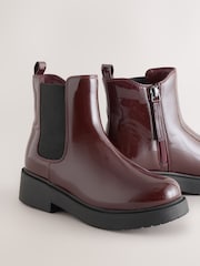 Burgundy Red Wide Fit (G) Chelsea Ankle Boots - Image 3 of 5