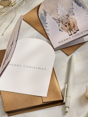 Gold Glam Hamish the Highland Cow Luxury 6 Pack Christmas Cards - Image 2 of 3