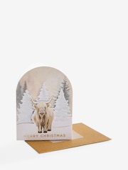 Gold Glam Hamish the Highland Cow Luxury 6 Pack Christmas Cards - Image 3 of 3