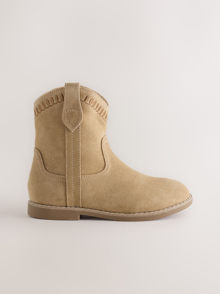 Marron fauve - Bottines style western en daim - Image 2 de 5 Marron fauve - Bottines style western en daim - Image 2 de 5