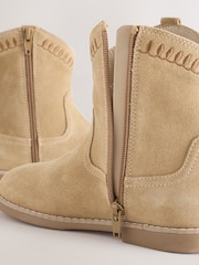 Marron fauve - Bottines style western en daim - Image 3 de 5