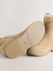 Marron fauve - Bottines style western en daim - Image 4 de 5