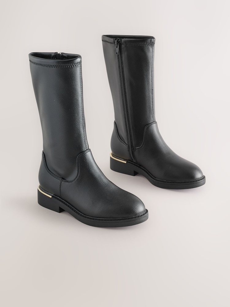 Black Tall Boots - Image 1 of 5 Black Tall Boots - Image 1 of 5