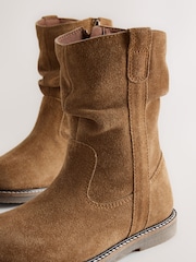 Tan Brown Suede Standard Fit (F) Slouch Boots - Image 3 of 5