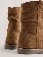 Tan Brown Suede Standard Fit (F) Slouch Boots - Image 5 of 5