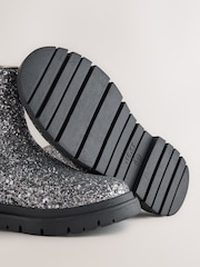 Silver Glitter Standard Fit (F) Chunky Chelsea Boots - Image 5 of 5