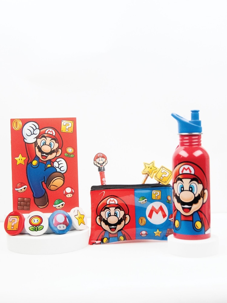 Pyramid International Red Super Mario Drink Bottle & Stationery Gift - Image 1 of 8 Pyramid International Red Super Mario Drink Bottle & Stationery Gift - Image 1 of 8
