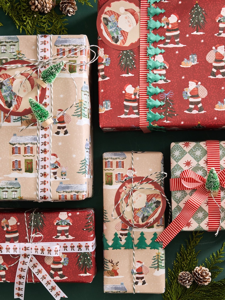 Red and Green Novelty Christmas Wrap Gift Ribbon Accessory Pack - Image 2 of 3 Red and Green Novelty Christmas Wrap Gift Ribbon Accessory Pack - Image 2 of 3
