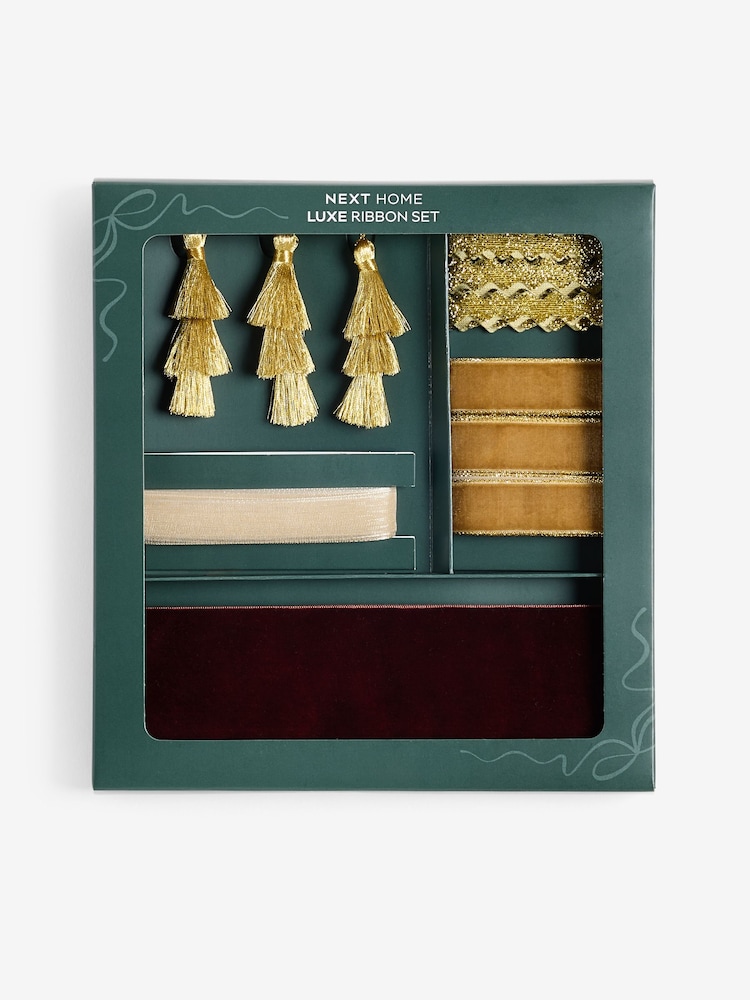 Luxe Gold Christmas Wrap Gift Ribbon Accessory Pack - Image 1 of 3 Luxe Gold Christmas Wrap Gift Ribbon Accessory Pack - Image 1 of 3