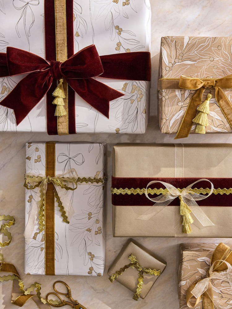 Luxe Gold Christmas Wrap Gift Ribbon Accessory Pack - Image 2 of 3 Luxe Gold Christmas Wrap Gift Ribbon Accessory Pack - Image 2 of 3