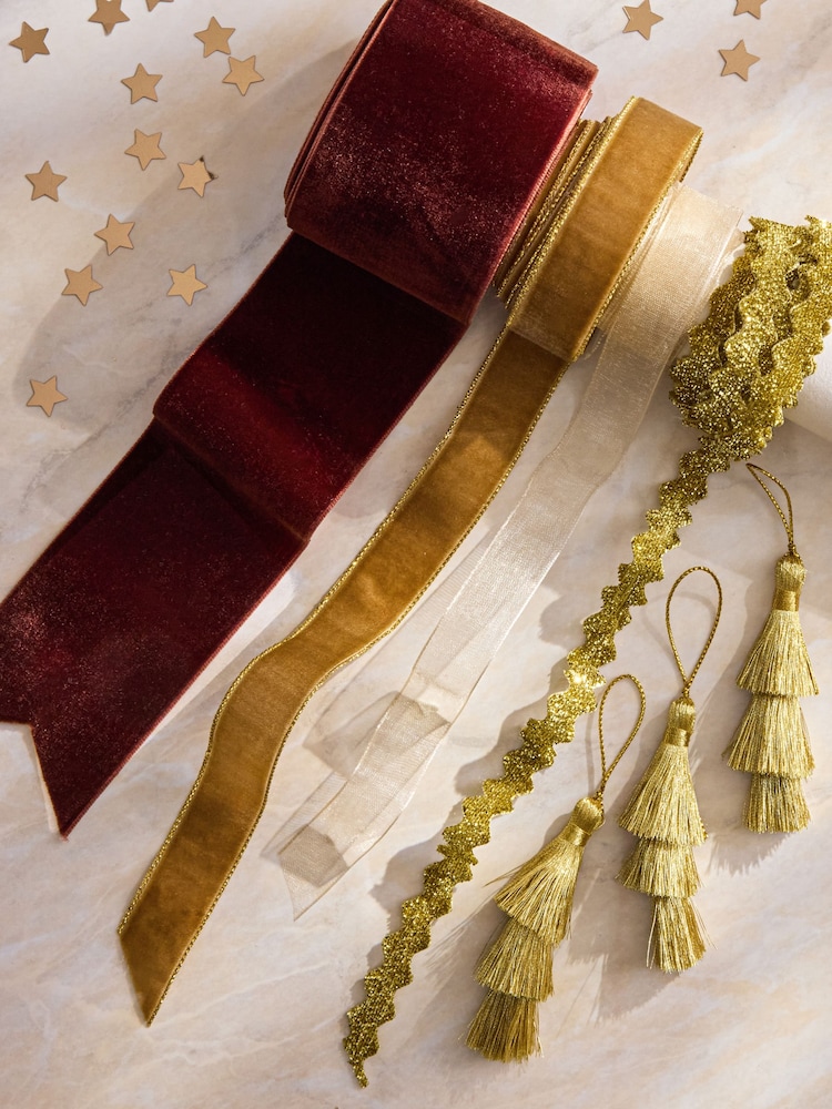 Luxe Gold Christmas Wrap Gift Ribbon Accessory Pack - Image 3 of 3 Luxe Gold Christmas Wrap Gift Ribbon Accessory Pack - Image 3 of 3