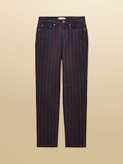 Brown/Navy Striped - Joules Slim Straight Mid Rise Jeans - Larawan 6 ng 6
