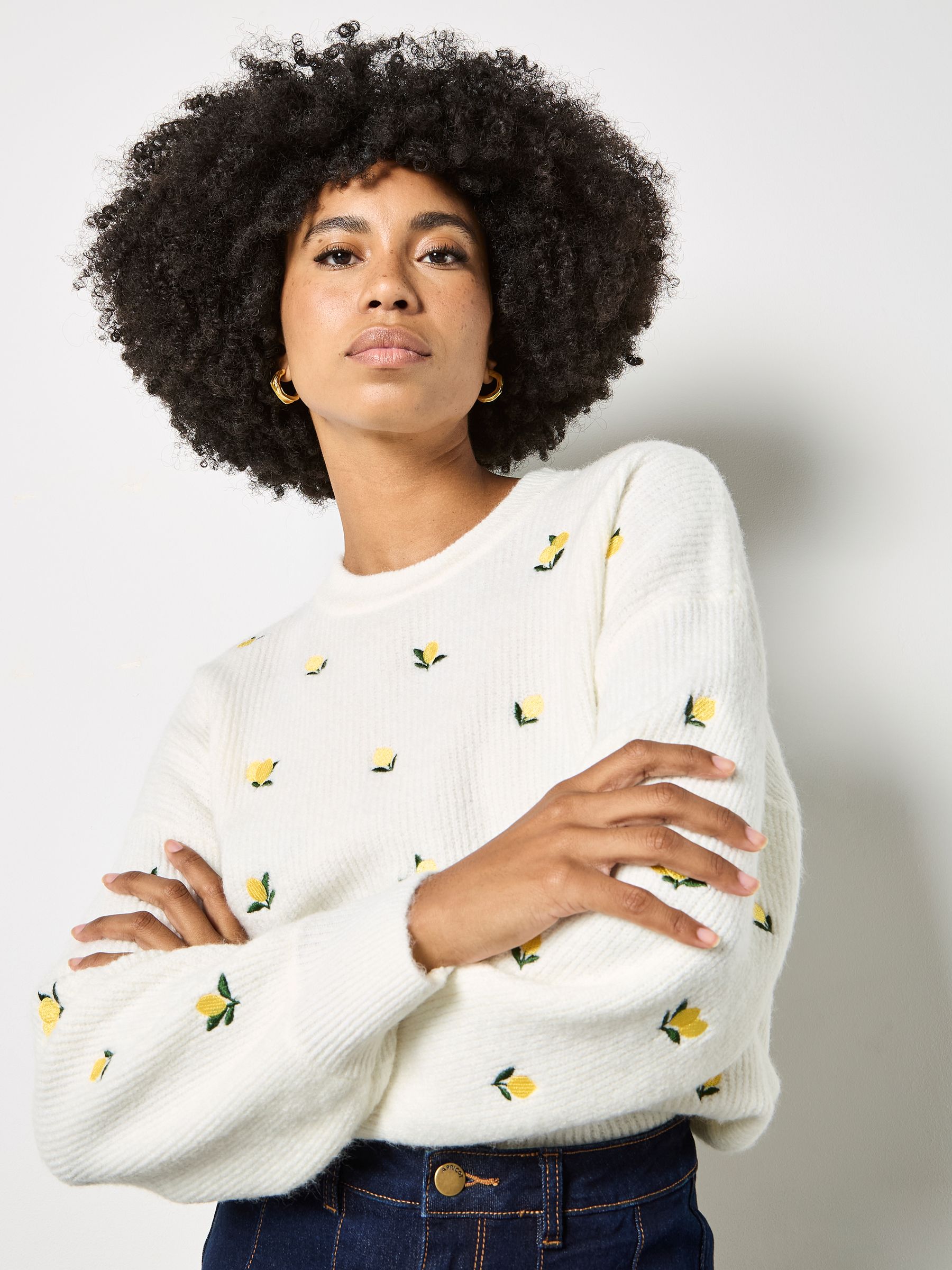 トップス lemon62 Buy Apricot Cream Embroidered Lemon Jumper from the Next UK online