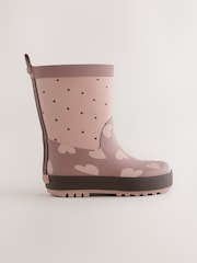Mocha Brown Hearts Wellies - Image 2 of 5