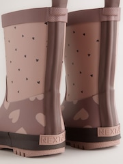 Mocha Brown Hearts Wellies - Image 3 of 5