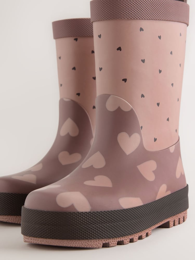 Mocha Brown Hearts Wellies - Image 5 of 5 Mocha Brown Hearts Wellies - Image 5 of 5