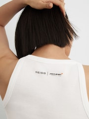 Reiss White Lella McLaren Racing Speedmark Waffle Vest - Image 3 of 6