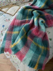 Bluebellgray Teal Pink Highland Check Throw - Image 2 of 5