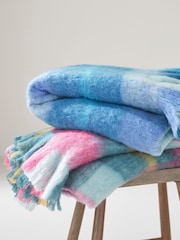 Bluebellgray Teal Pink Highland Check Throw - Image 3 of 5