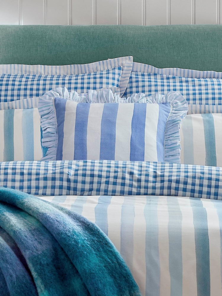 Bluebellgray Blue Sunday Stripe Cushion - Image 1 of 5