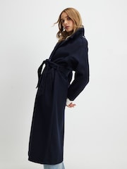 River Island Blue Double Breasted Belted Collar Trench Coat - Image 2 of 4