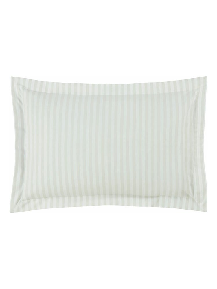 Sophie Allport Set of 2 Mint Green Uppingham Stripe 200 Thread Count Pillowcases - Image 3 of 3