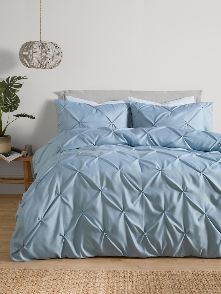 Serene Blue Lara Duvet Cover And Pillowcase Set - Image 1 of 3