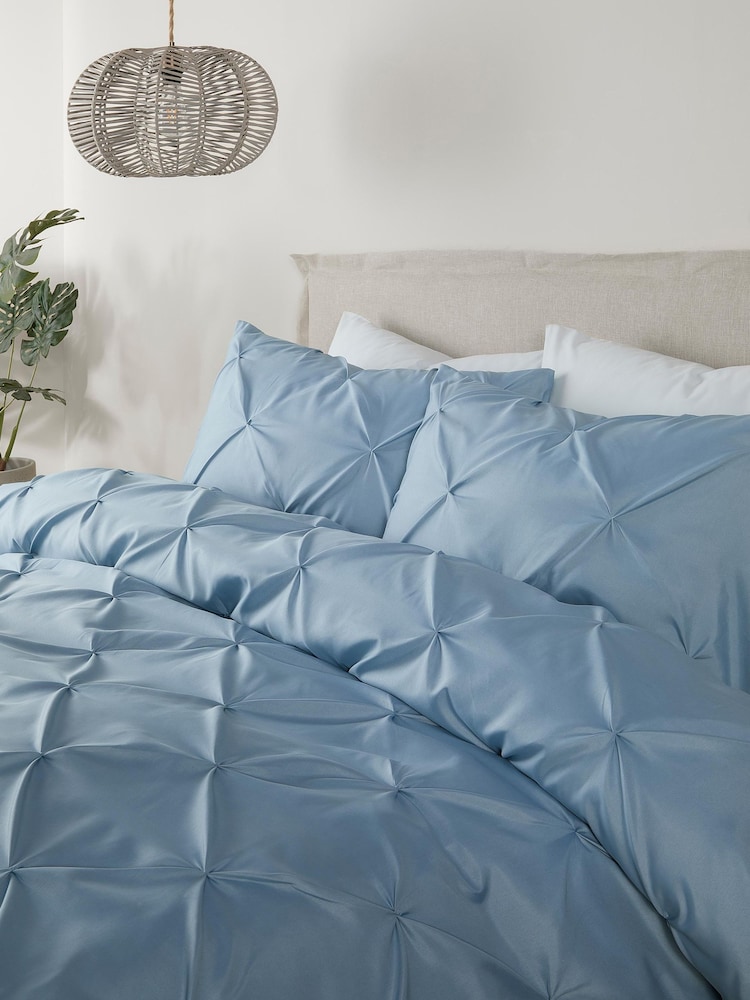 Serene Blue Lara Duvet Cover And Pillowcase Set - Image 2 of 3