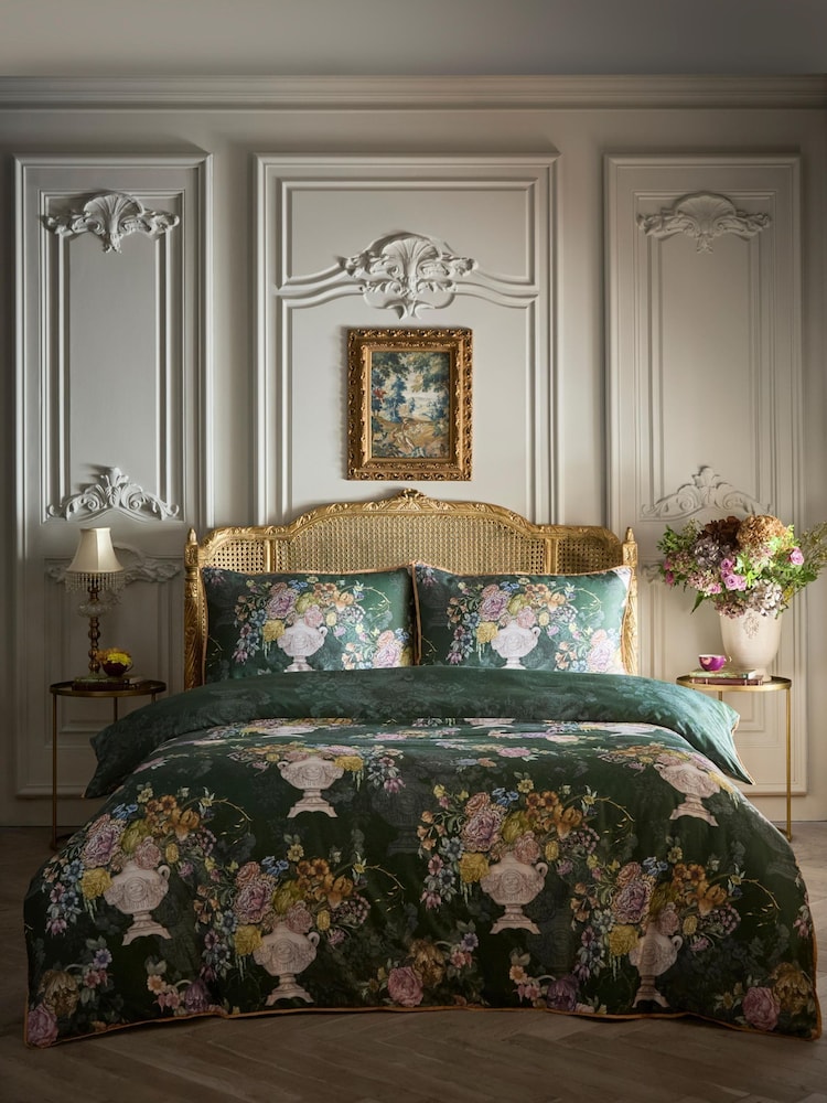 Laurence Llewelyn-Bowen Green Tuscan Holiday Duvet Cover Set - Image 1 of 5