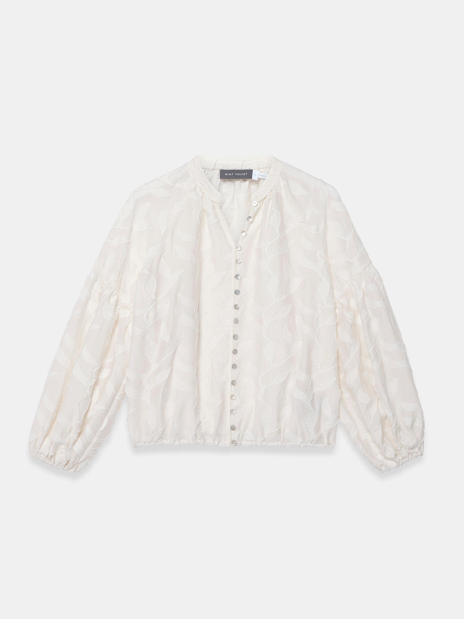 Buy Mint Velvet Cream Floral Jacquard Blouse from the Next UK