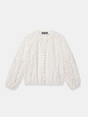 Mint Velvet Cream Floral Jacquard Blouse - Image 6 of 7