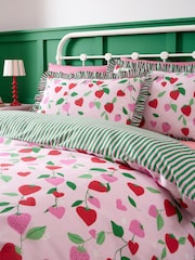 Bedlam Pink Fun Strawberries Easy Care Duvet Cover Set - Image 3 of 7