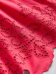 The Set Cotton Broderie Midi Dress Red - Image 2 of 3
