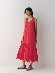 Rojo - The Set Cotton Broderie Midi Dress - Imagen 5 de 8