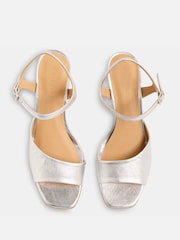 Whistles Silver Asymmetric High Heeled Sandals - Image 2 of 2