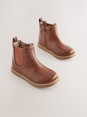 Tan Brown Wide Fit (G) Chelsea Ankle Boots - Image 1 of 5