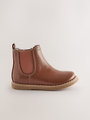 Tan Brown Wide Fit (G) Chelsea Ankle Boots - Image 2 of 5