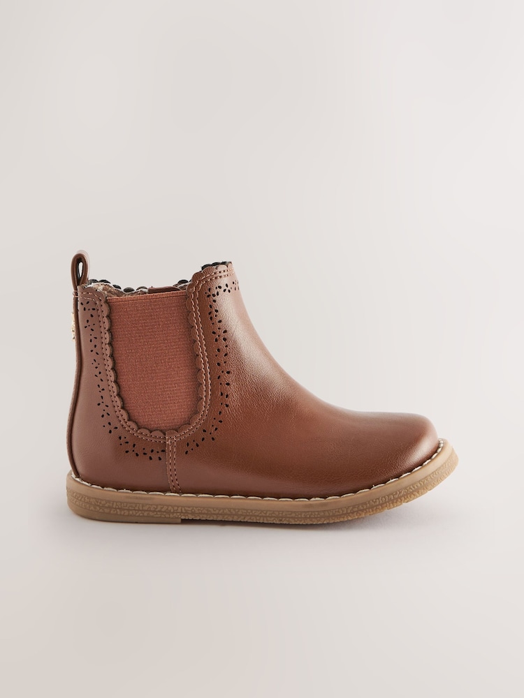 Tan Brown Wide Fit (G) Chelsea Ankle Boots - Image 2 of 5 Tan Brown Wide Fit (G) Chelsea Ankle Boots - Image 2 of 5
