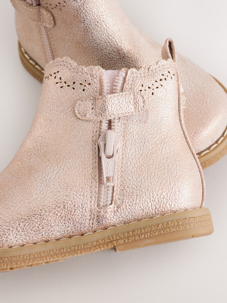 Pink Shimmer Wide Fit (G) Chelsea Ankle Boots - Image 5 of 5 Pink Shimmer Wide Fit (G) Chelsea Ankle Boots - Image 5 of 5