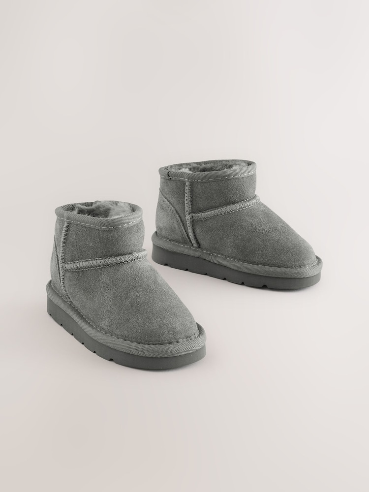 رمادي - حذاء من جلد الغزال المقاوم للماء سهل الارتداء boots - صورة 1 من 5