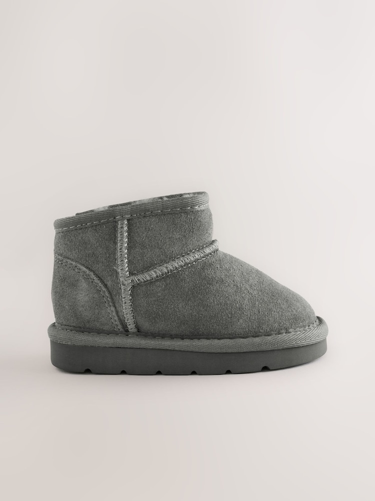رمادي - حذاء من جلد الغزال المقاوم للماء سهل الارتداء boots - صورة 2 من 5