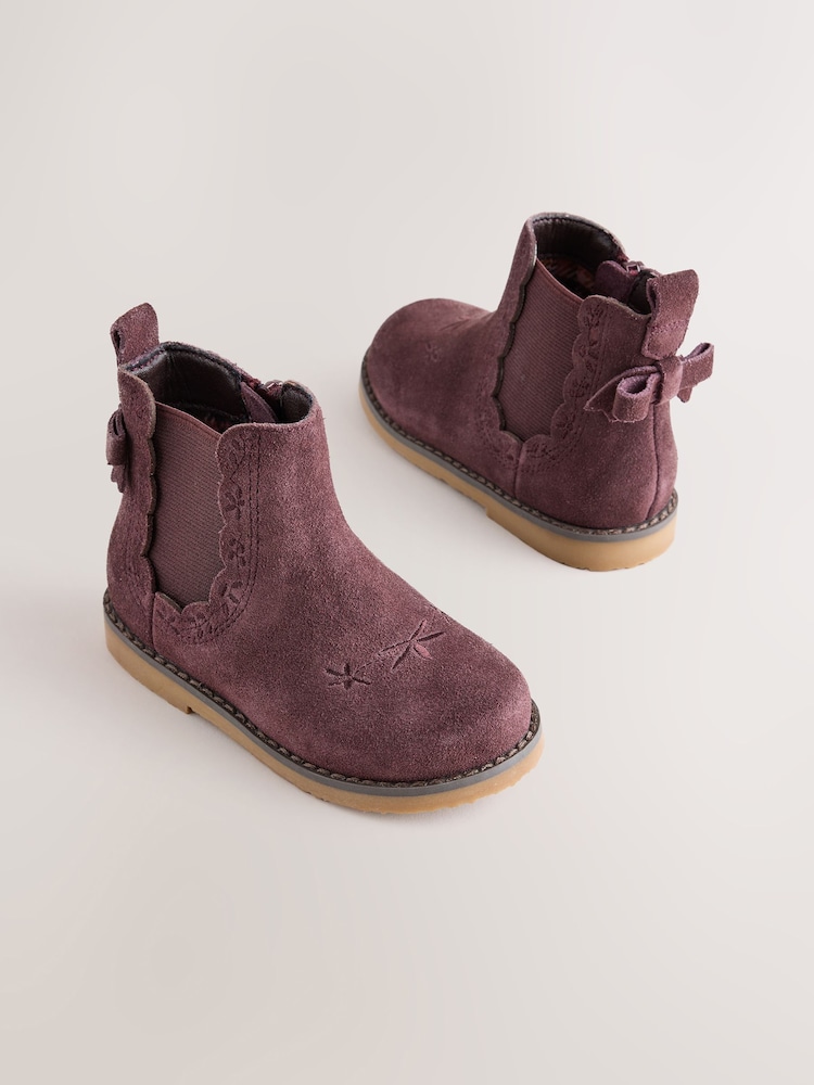 Ante marrón - Bow Detail Chelsea Ankle Boots - Imagen 1 de 5 Ante marrón - Bow Detail Chelsea Ankle Boots - Imagen 1 de 5