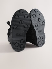 Black Glitter Wide Fit (G) Lace Up Ankle Boots - Image 3 of 6