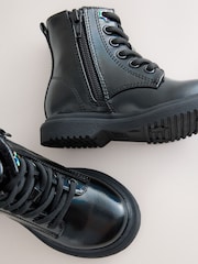 Black Wide Fit (G) Lace Up Ankle Boots - Image 3 of 5