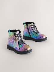 Multi Rainbow Wide Fit (G) Lace Up Ankle Boots - Image 1 of 6